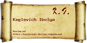 Keglevich Ibolya névjegykártya